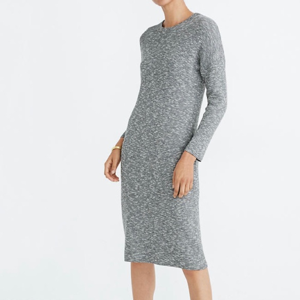 Madewell Drop-Shoulder Sweater Midi Dress, NWT S